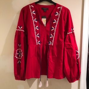 Red Boho Tunic
